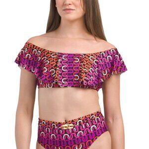 TRINA TURK multi Echo Ruffle Bandeau Top